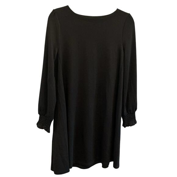 Loft Womens Long Sleeve Shift Dress Sz MP Medium Petite Classic Office Black NEW - Picture 1 of 6